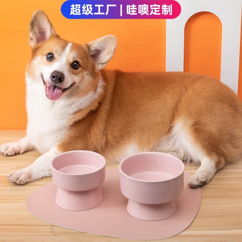 Wow ชามสุนัขเซรามิกแบบกำหนดเอง Anti-Tip Bowl ชามข้าวขนาดเล็กและขนาดกลางชามสุนัขชามอาหารสุนัขอุปกรณ์ป้องกันคอสัตว์เลี้ยงอุปกรณ์